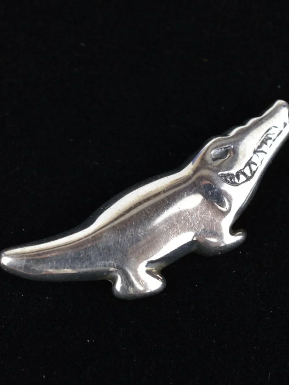 Vintage MP Signed Sterling Silver Alligator Slide Pendant 925 Gator 1.5